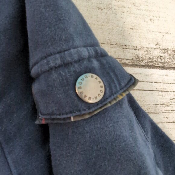 Barbour Classic Tartan Full Zip Jacket Navy Fleece Casual Outdoor – Women’s 14 - Picture 3 of 8